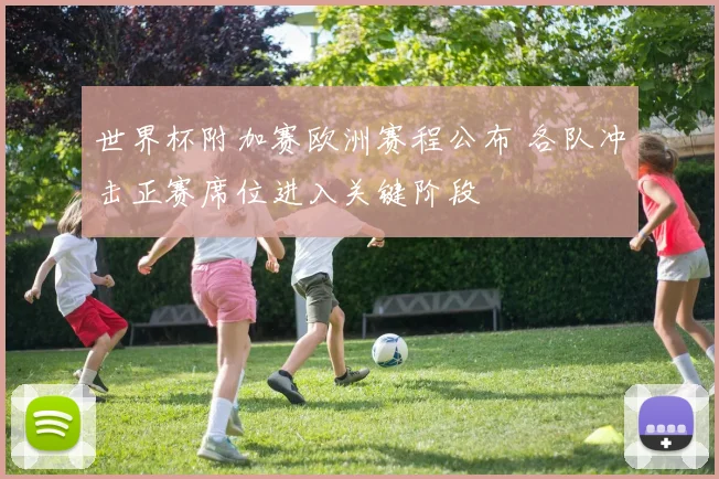 世界杯附加赛欧洲赛程公布 各队冲击正赛席位进入关键阶段